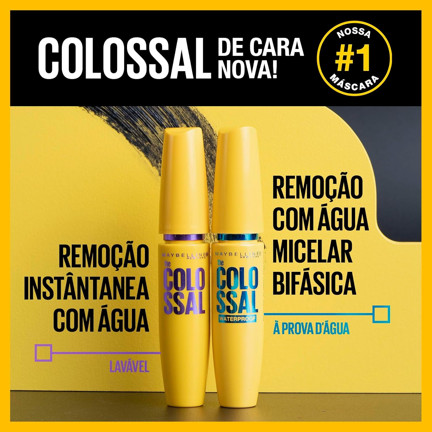 Maybelline NY Máscara de Cílios The Colossal Volum' Express Lavável Preto, 9.2ml - Imagem 7