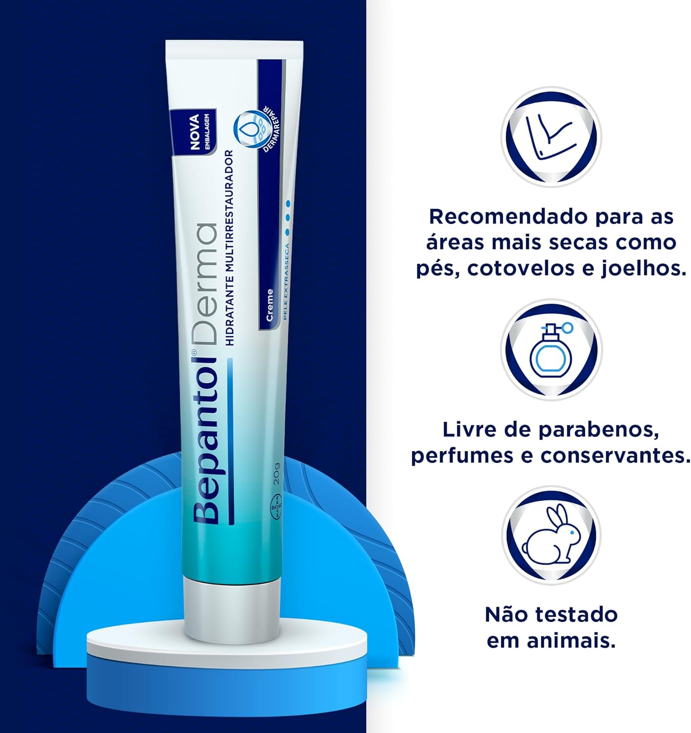 Bepantol Derma, Hidratante Multirrestaurador, para Pele Extrasseca, 20g - Imagem 3
