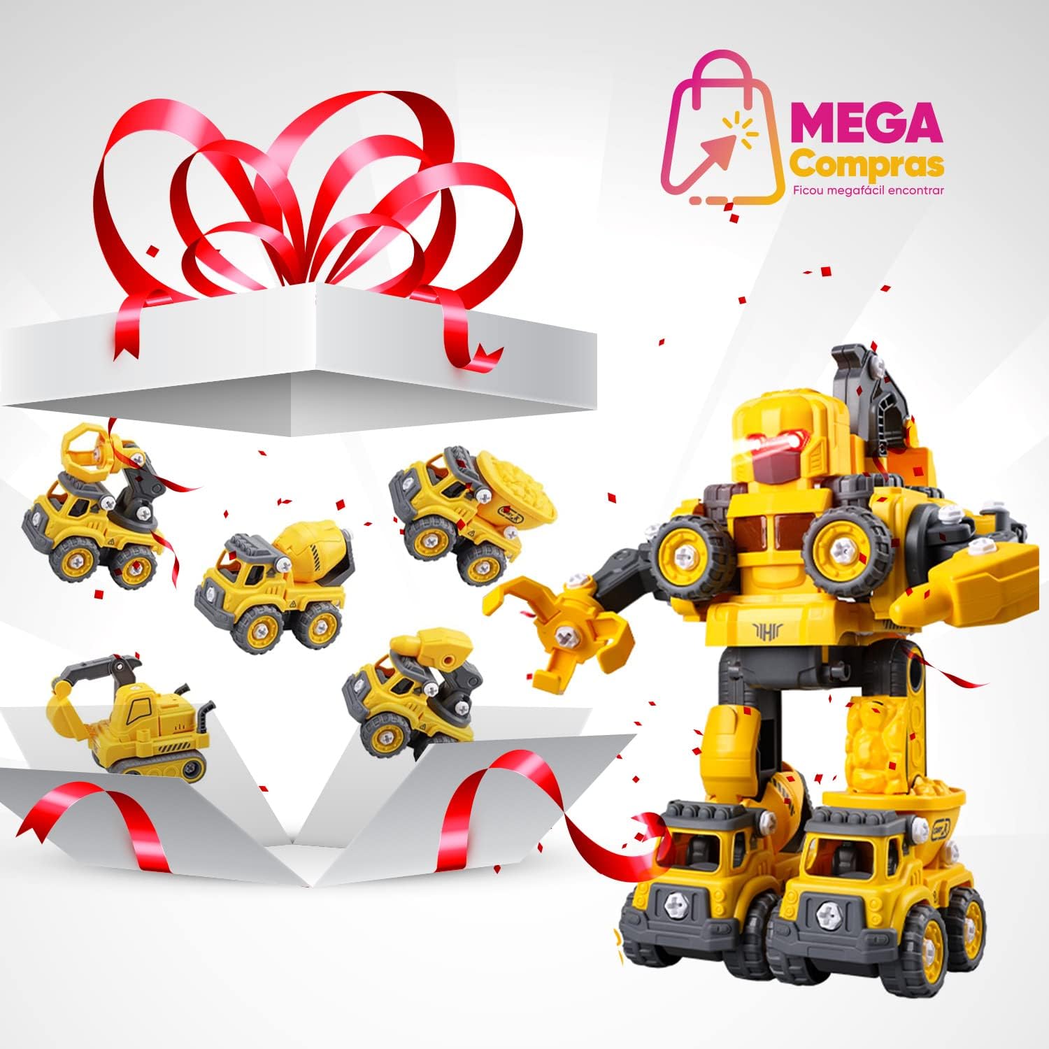 Carrinho Robô 5 Em 1 Monta Desmonta Construbots - Mega Compras - Imagem 4