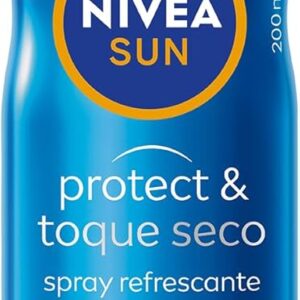 NIVEA SUN Protetor Solar Spray Protect & Toque Seco FPS 50 200ml - FPS 50, sensação refrescante na pele, rápida absorção, não oleoso, alta proteção UVA/UVB, muito resistente à água, embalagem spray