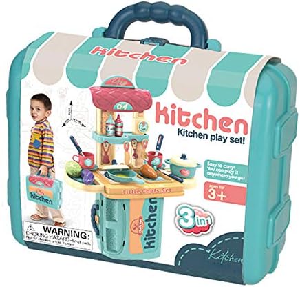 COZINHA INFANTIL 3 EM 1 KIT MALETA CHEF BRINQUEDO MC1006 (Verde) - Imagem 4