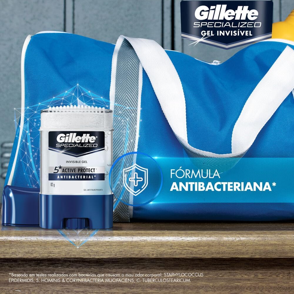 Gillette Desodorante Gel Antitranspirante Antibacterial 82G - Imagem 2