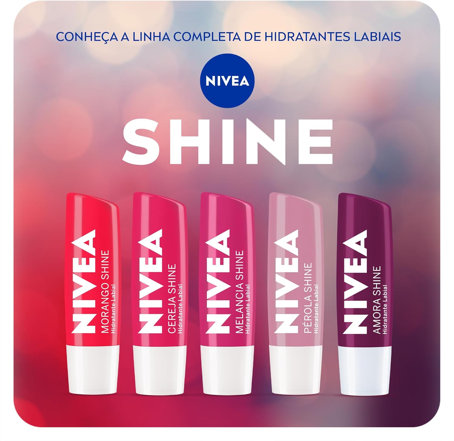 NIVEA Hidratante Labial Cereja Shine 4,8g - Cuidado e proteção para seus lábios por 24h, além de delicioso aroma de cereja e delicado brilho rosa - Imagem 9