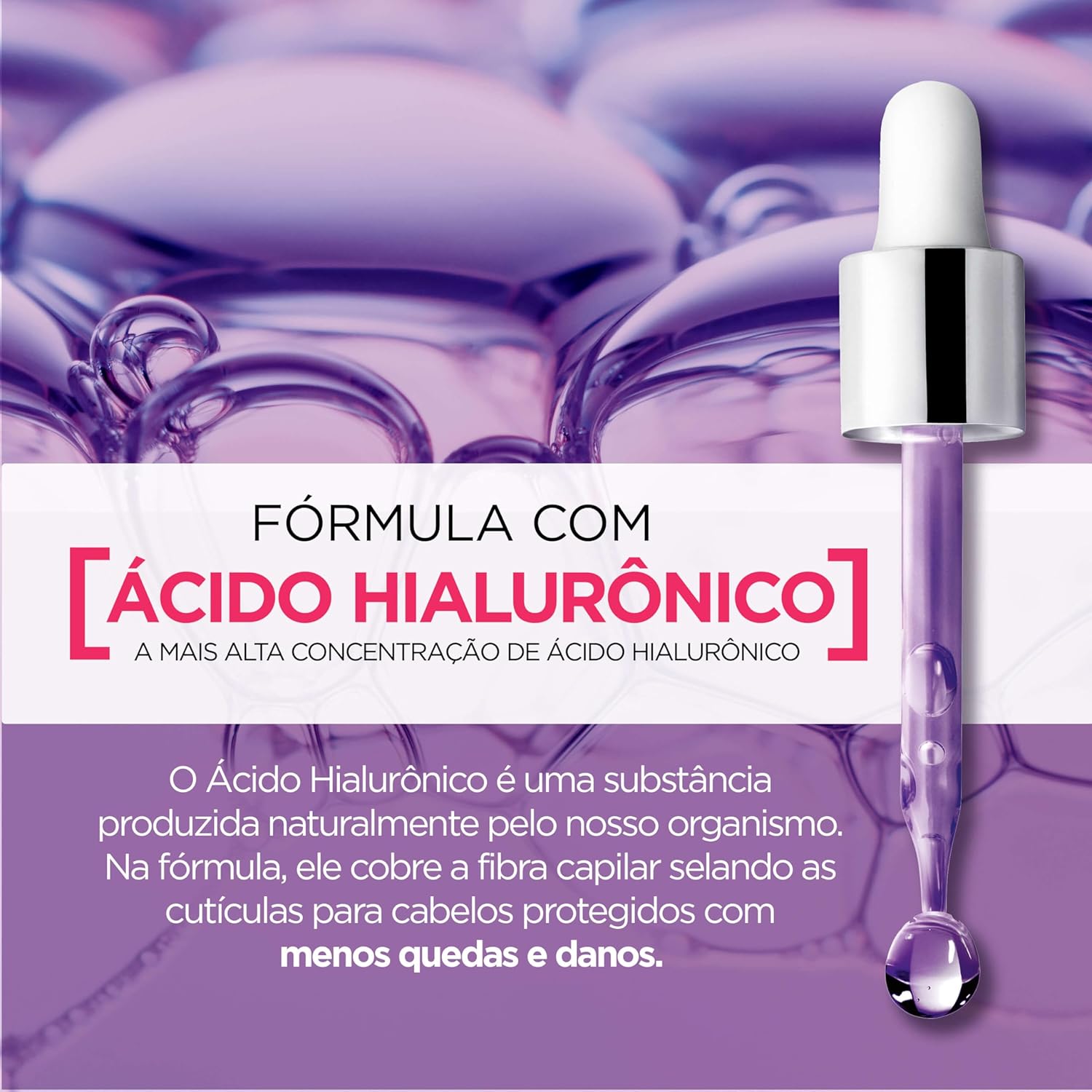 Kit L'Oréal Paris Elseve Shampoo 400ml + Condicionador 400ml Elseve Hidra Hialurônico - Imagem 3