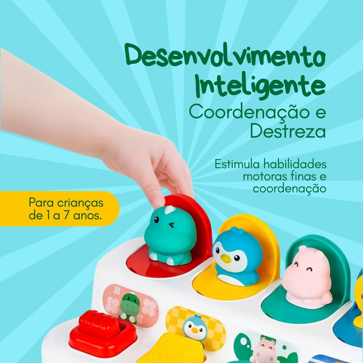 Brinquedo Musical Pop Up Selva Brinquedo Interativo Infantil Musical Pop Up Kidino Branco (Branco) - Imagem 3