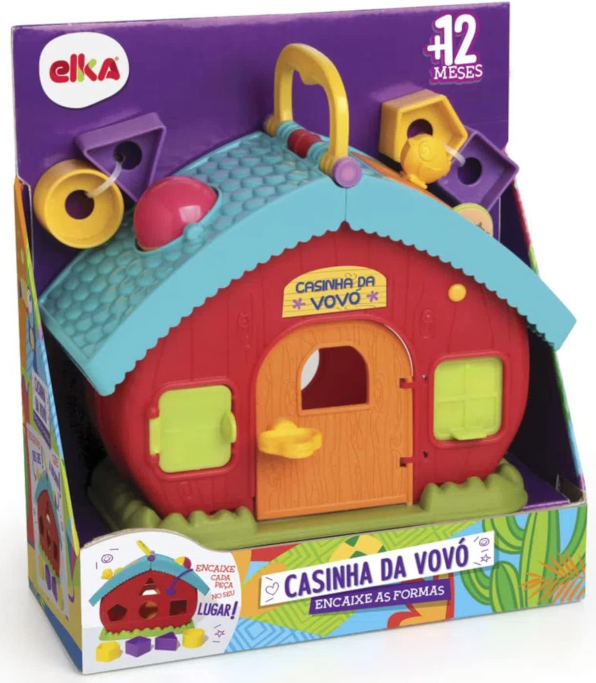 Brinquedo Educativo Casinha da Vovo Encaixe Formas, Elka, Sortido, Tamanho Único - Imagem 9