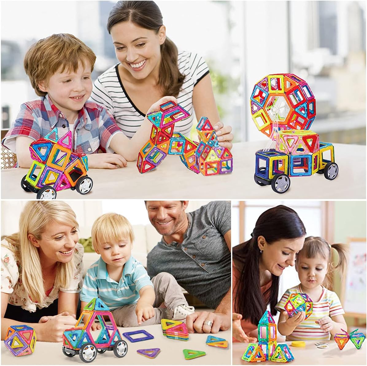 Brastoy Blocos Montar Magnéticos Brinquedo Educativo Infantil (120 Peças) - Imagem 5