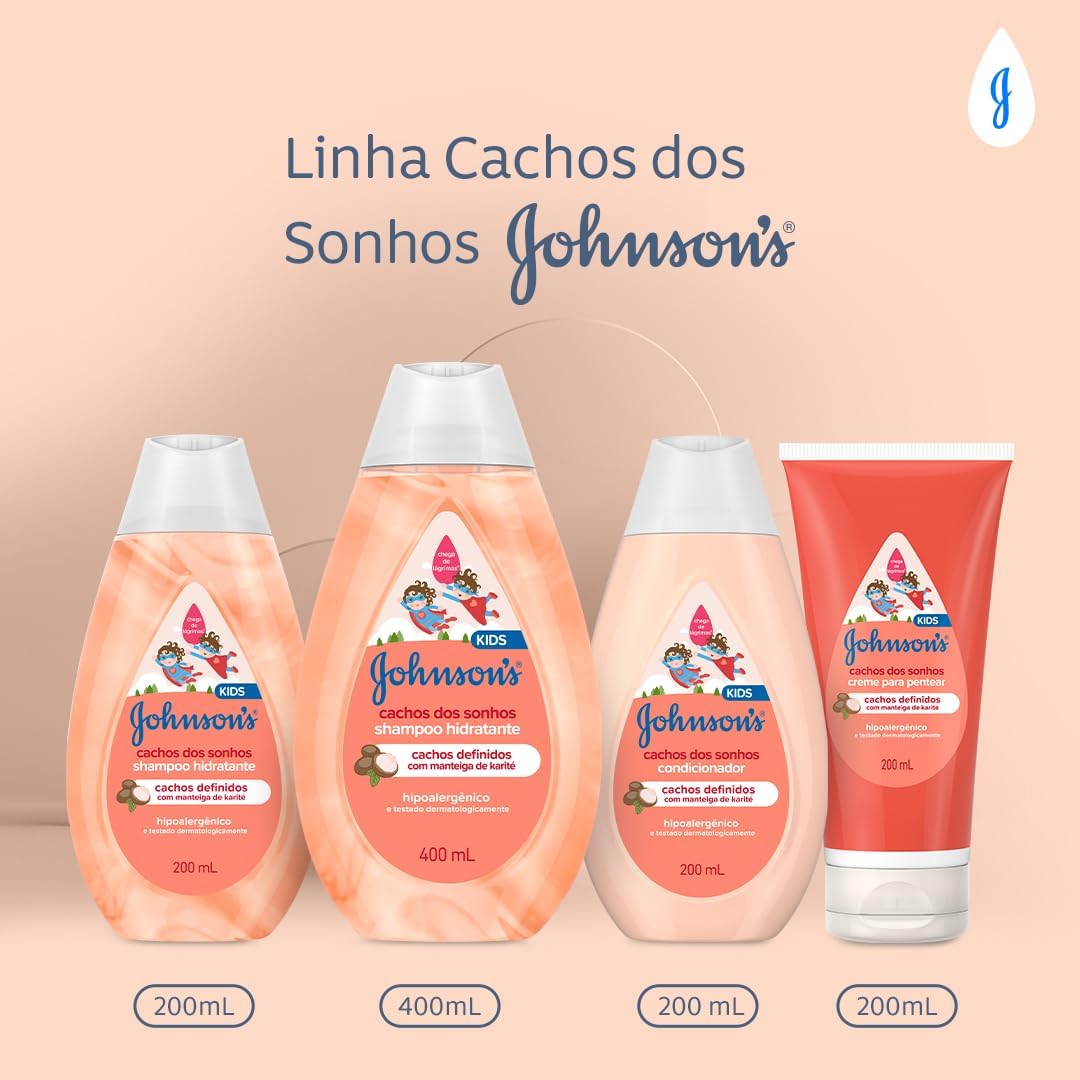Johnson's Baby Creme Para Pentear Infantil Para Cabelos Cacheados Cachos Dos Sonhos,200ml - Imagem 5