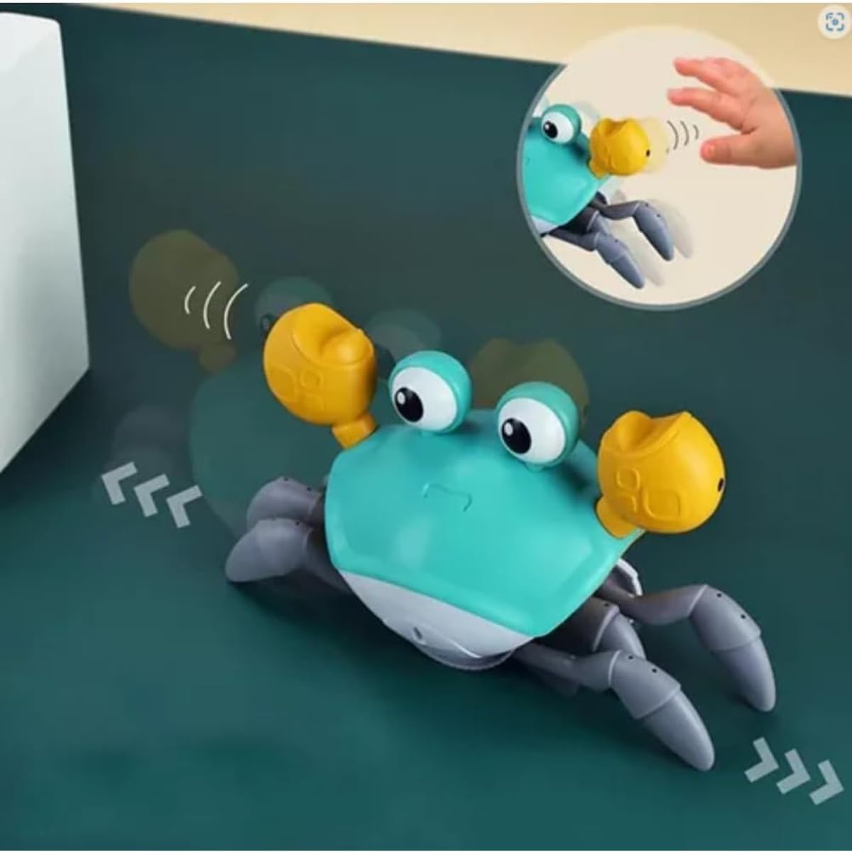 Caranguejo Fujão Recarregável - Brinquedo com Música, Luzes e Sensores que Anda e Desvia de Obstáculos - Estimula o Desenvolvimento do seu Bebê - Linha Premium - Imagem 6