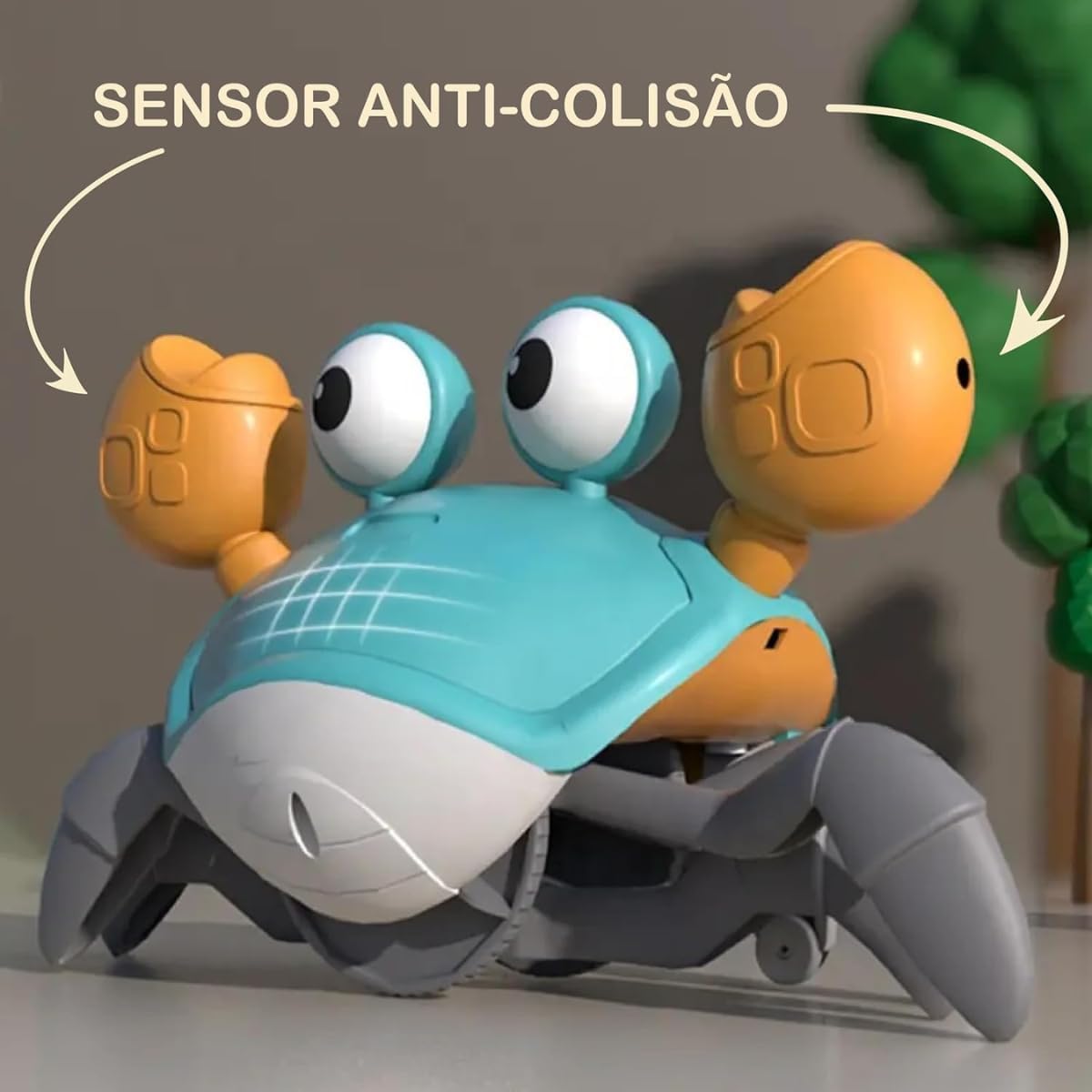 Caranguejo Fujão Recarregável - Brinquedo com Música, Luzes e Sensores que Anda e Desvia de Obstáculos - Estimula o Desenvolvimento do seu Bebê - Linha Premium - Imagem 8