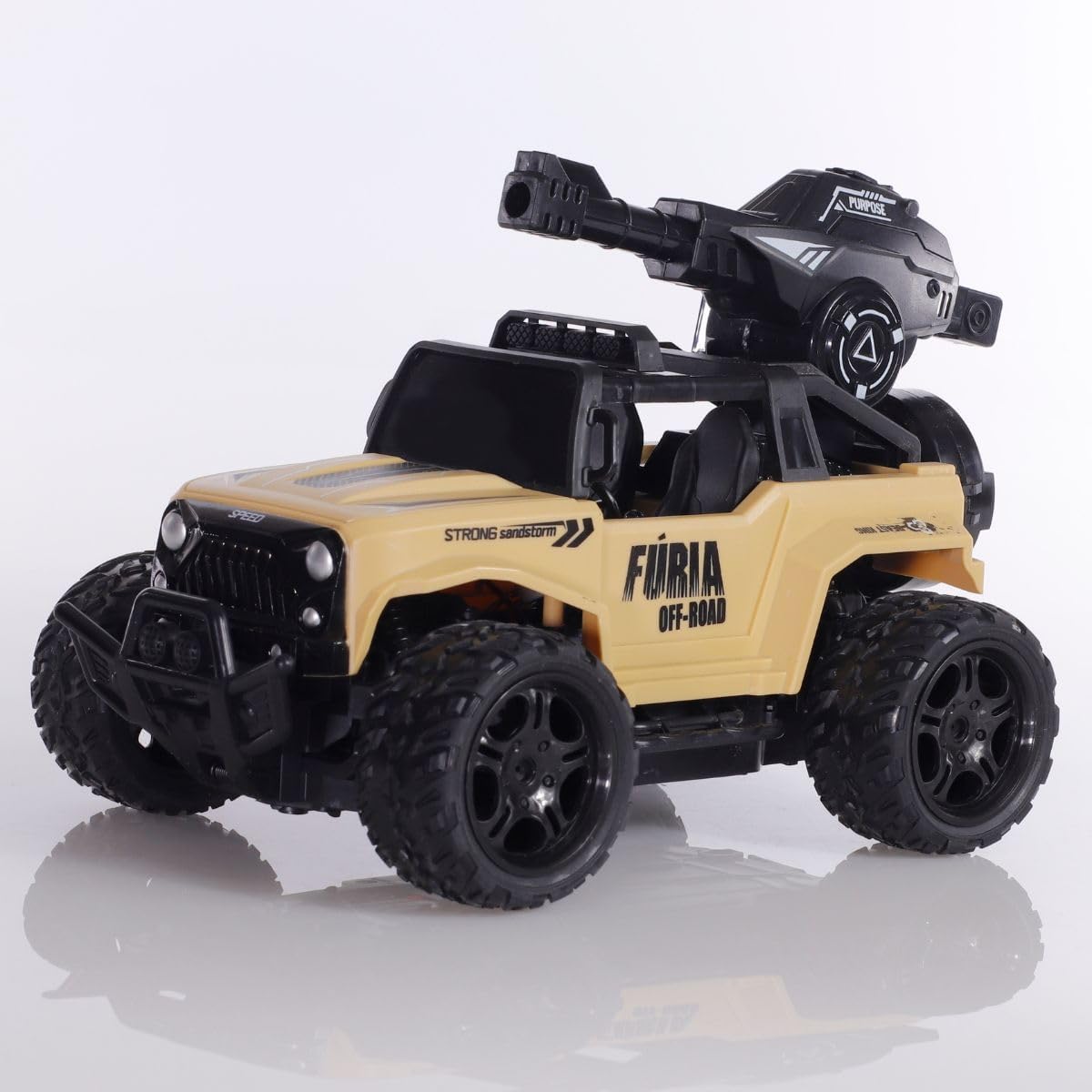 CARRINHO DE CONTROLE REMOTO FURIA OFF ROAD POLIBRINQ CAR804 (BEGE) - Imagem 2