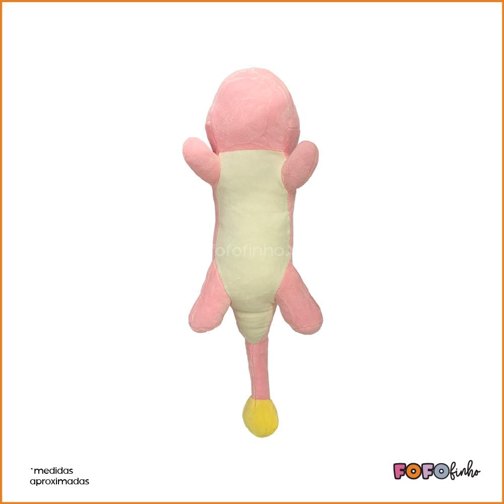 Camaleão de Pelúcia Olhos Redondo Rosa Chiclete - Imagem 3