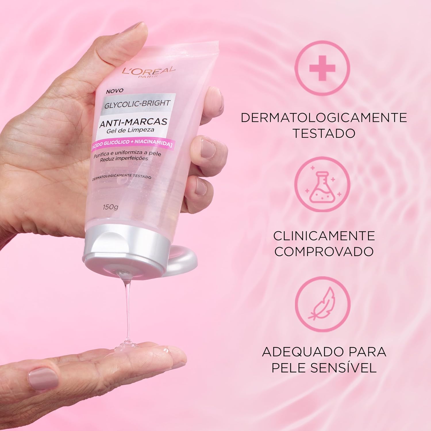 L'Oréal Paris Gel de Limpeza Anti-Marcas Glycolic-Bright 150g - Imagem 4