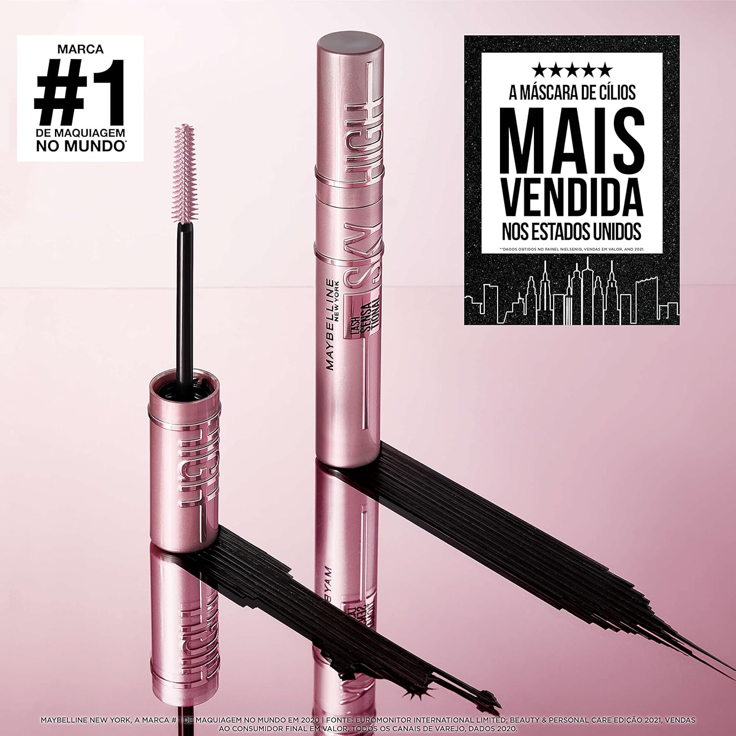 Maybelline Ny Máscara de Cílios Lash Sensational Sky High À Prova D'Água, Preto 7,2ml - Imagem 9