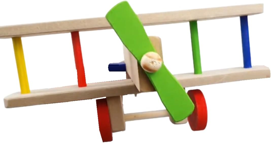 Avião Grande Brinquedo Pedagogico Colorido Aviãozinho de Madeira - Imagem 3