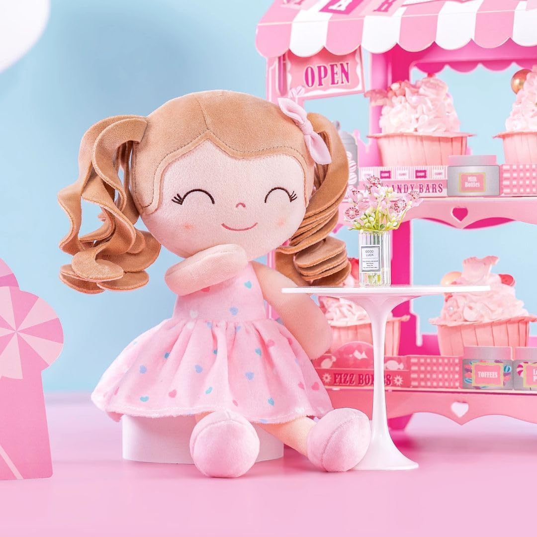 Boneca Gloveleya Spring Cachos Rosa Corações 30cm com Sacola - Imagem 2