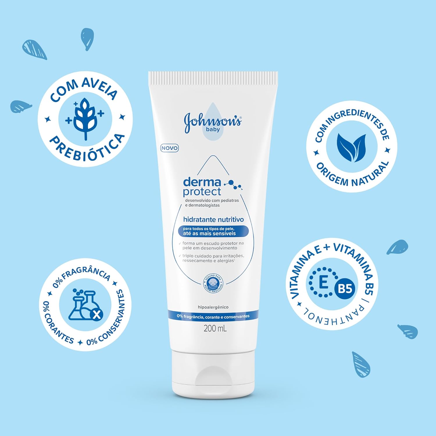 Hidratante Nutritivo Derma Protect JOHNSON'S® Baby 200mL - Imagem 3