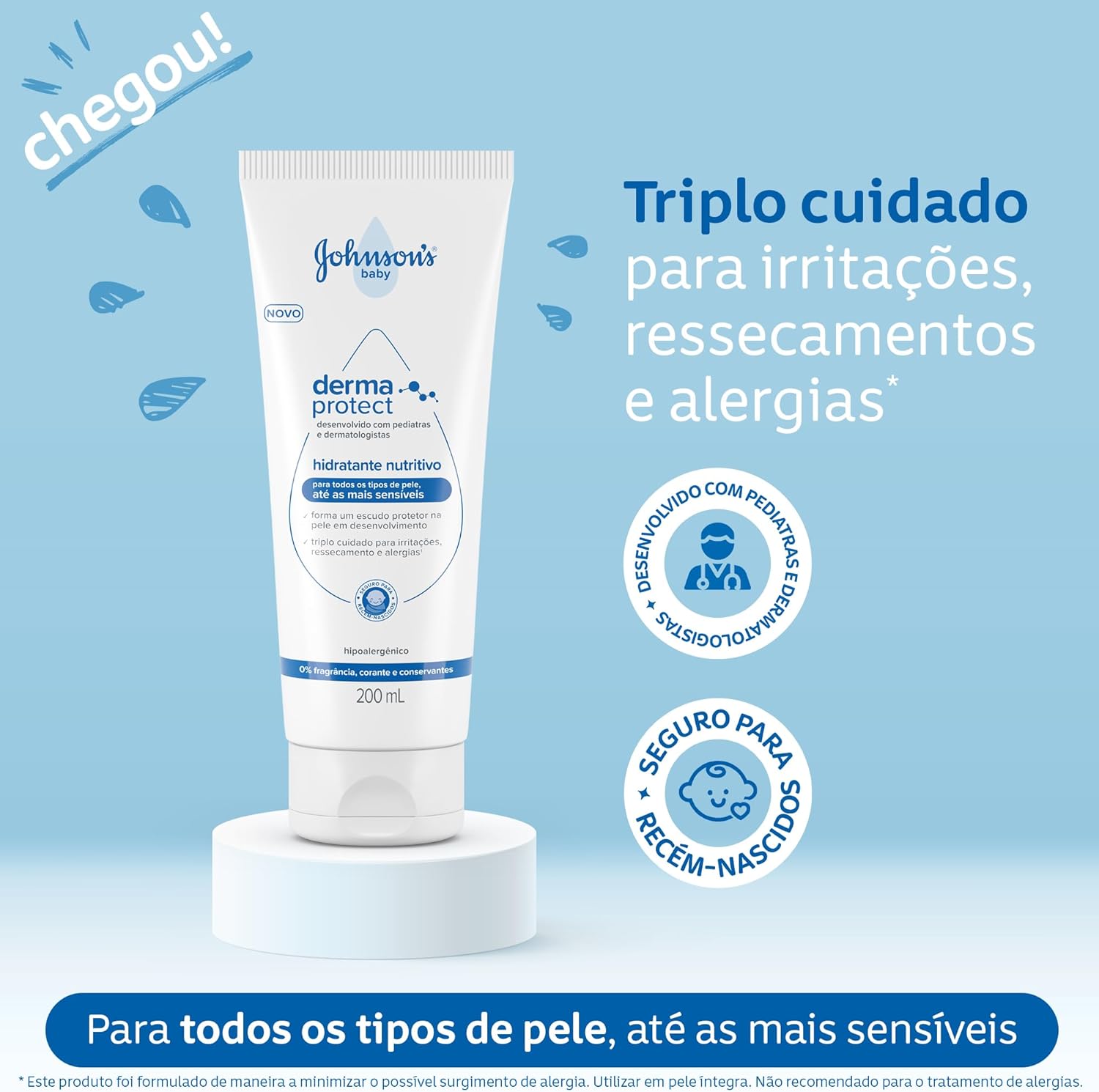 Hidratante Nutritivo Derma Protect JOHNSON'S® Baby 200mL - Imagem 4