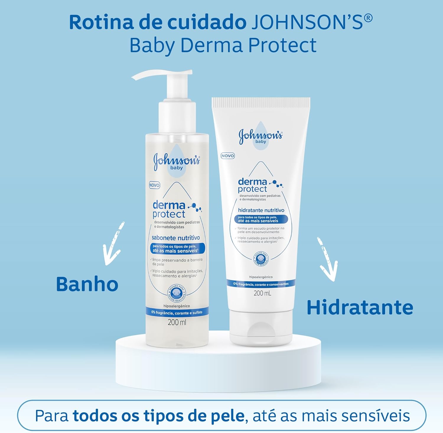 Hidratante Nutritivo Derma Protect JOHNSON'S® Baby 200mL - Imagem 5
