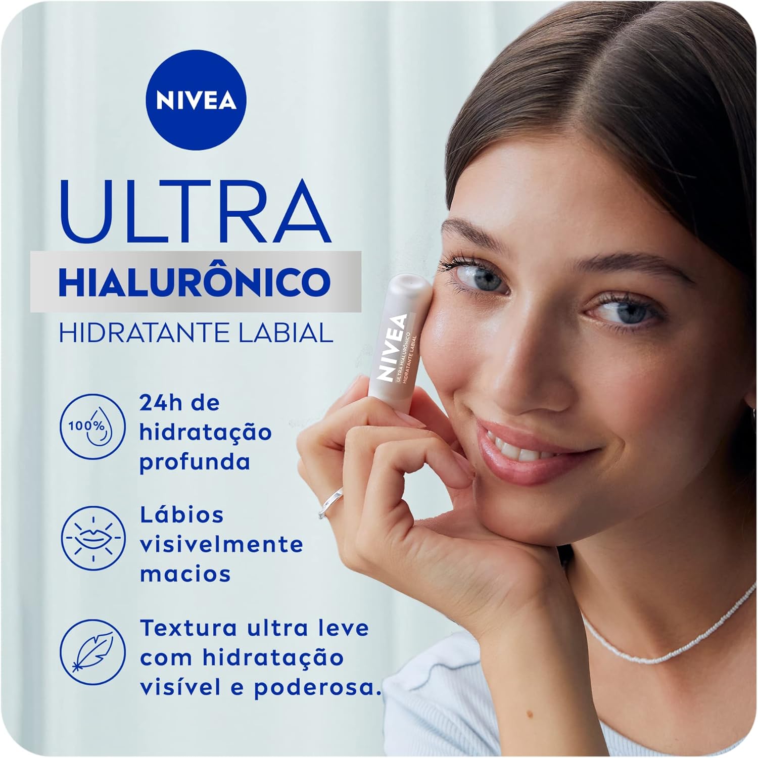 NIVEA Hidratante Labial Ultra Hialurônico 5,2g - Imagem 3