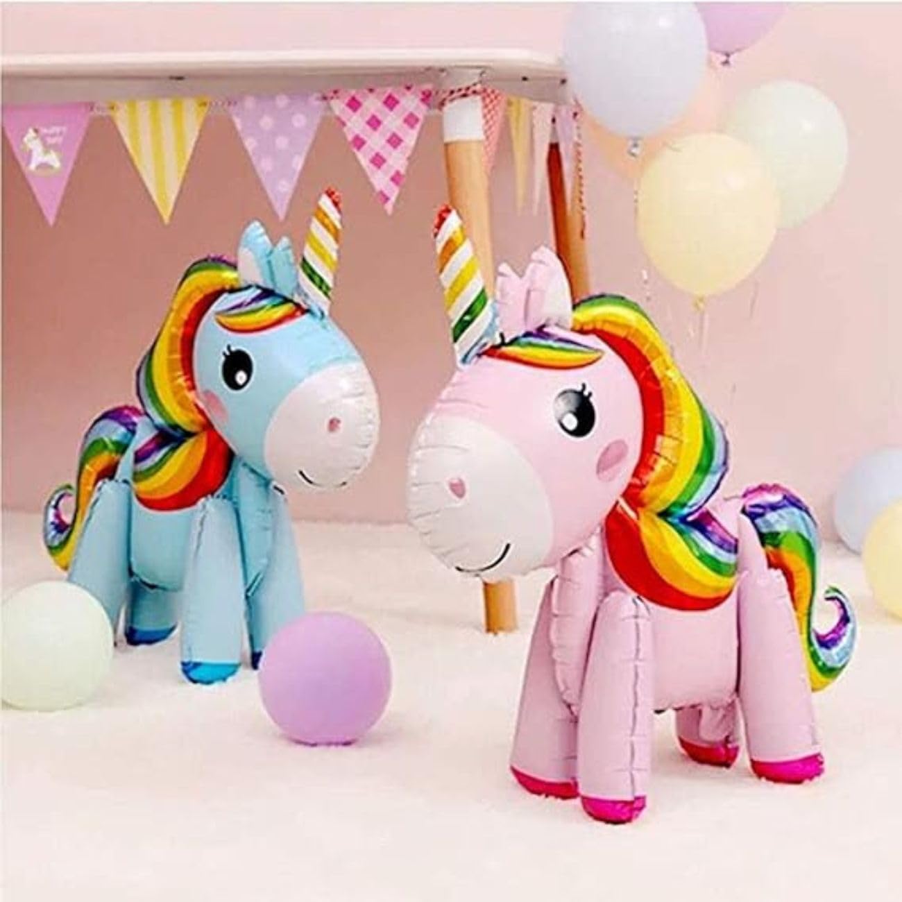 Balão Metalizado Unicórnio 3D, 75cm, Decoração para Festa de Aniversário, Pop (Rosa) - Imagem 3