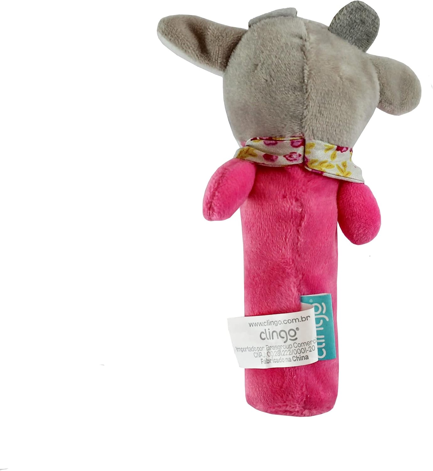Clingo Pelucia Chocalho Vaquinha Rosa - Imagem 2