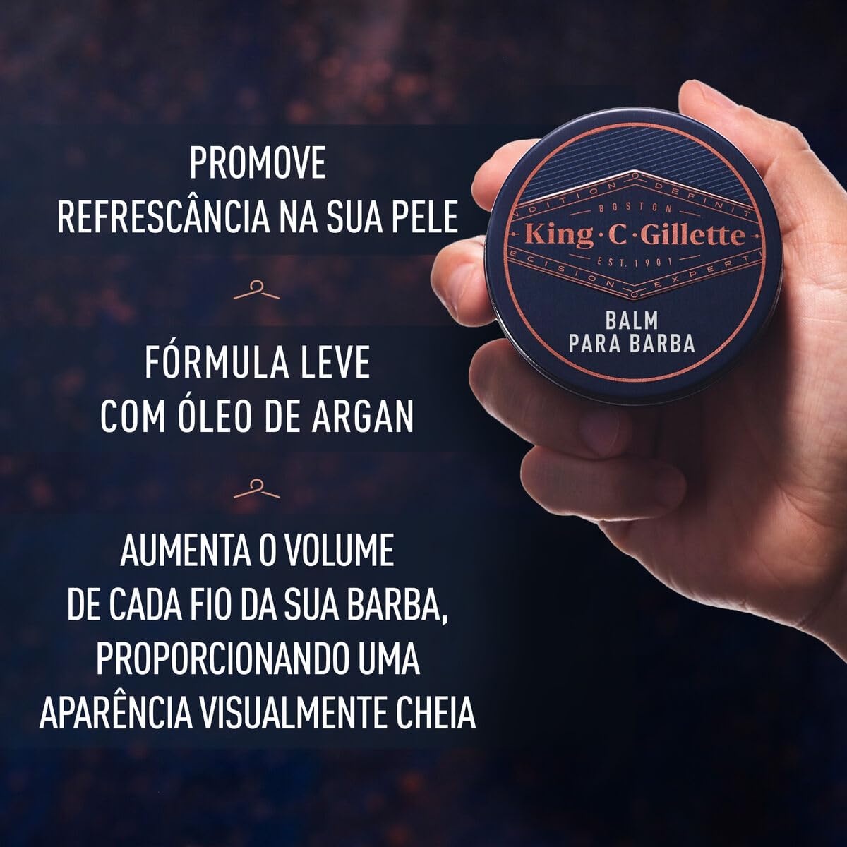 KING C. GILLETTE, Bálsamo para Barba 75ml, produtos para barba, cuidado da barba para Homens, Barba hidratada e definida - Imagem 3
