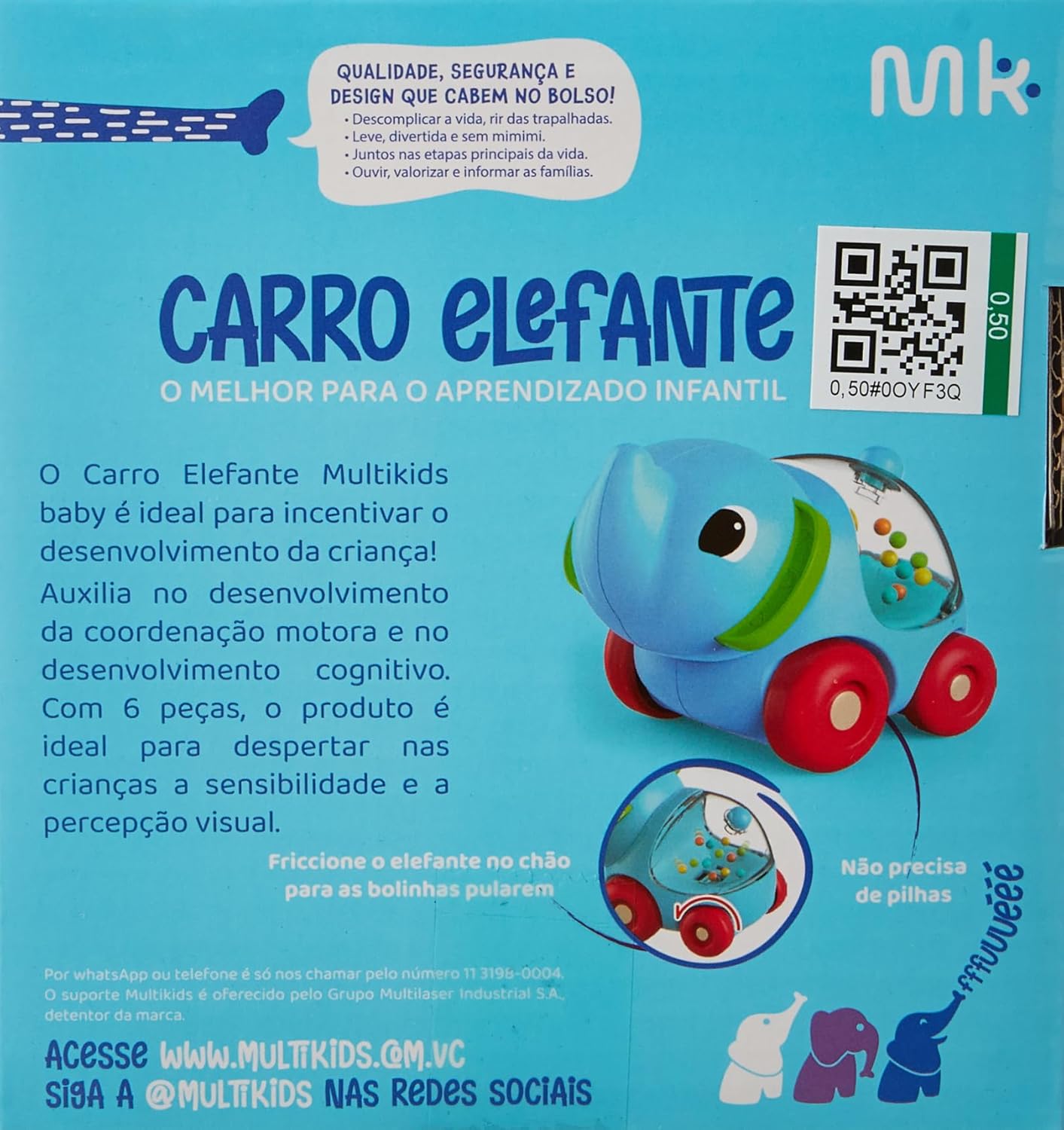 Carro Elefante Multikids Baby - BR2096 - Imagem 3