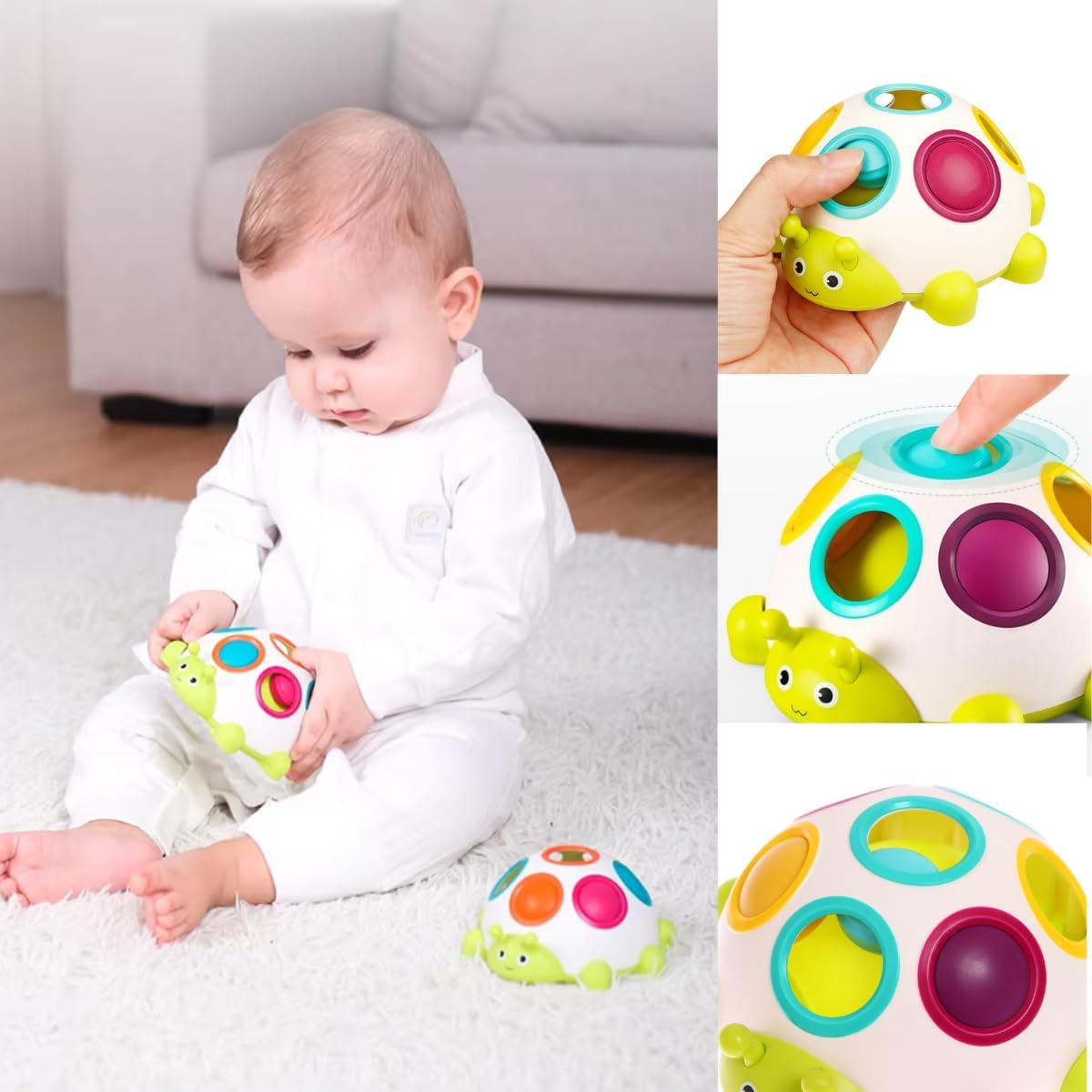 Brinquedo para Bebê Menino Menina Joana Baby Aprendendo as Cores Lúdico Didático Interativo Colorido Joaninha Criança Pequena - Imagem 4