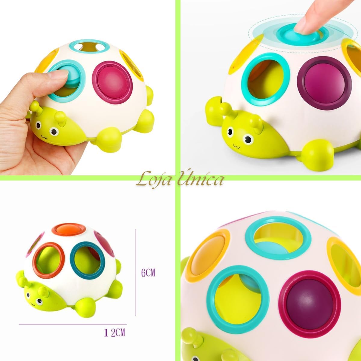Brinquedo para Bebê Menino Menina Joana Baby Aprendendo as Cores Lúdico Didático Interativo Colorido Joaninha Criança Pequena - Imagem 7