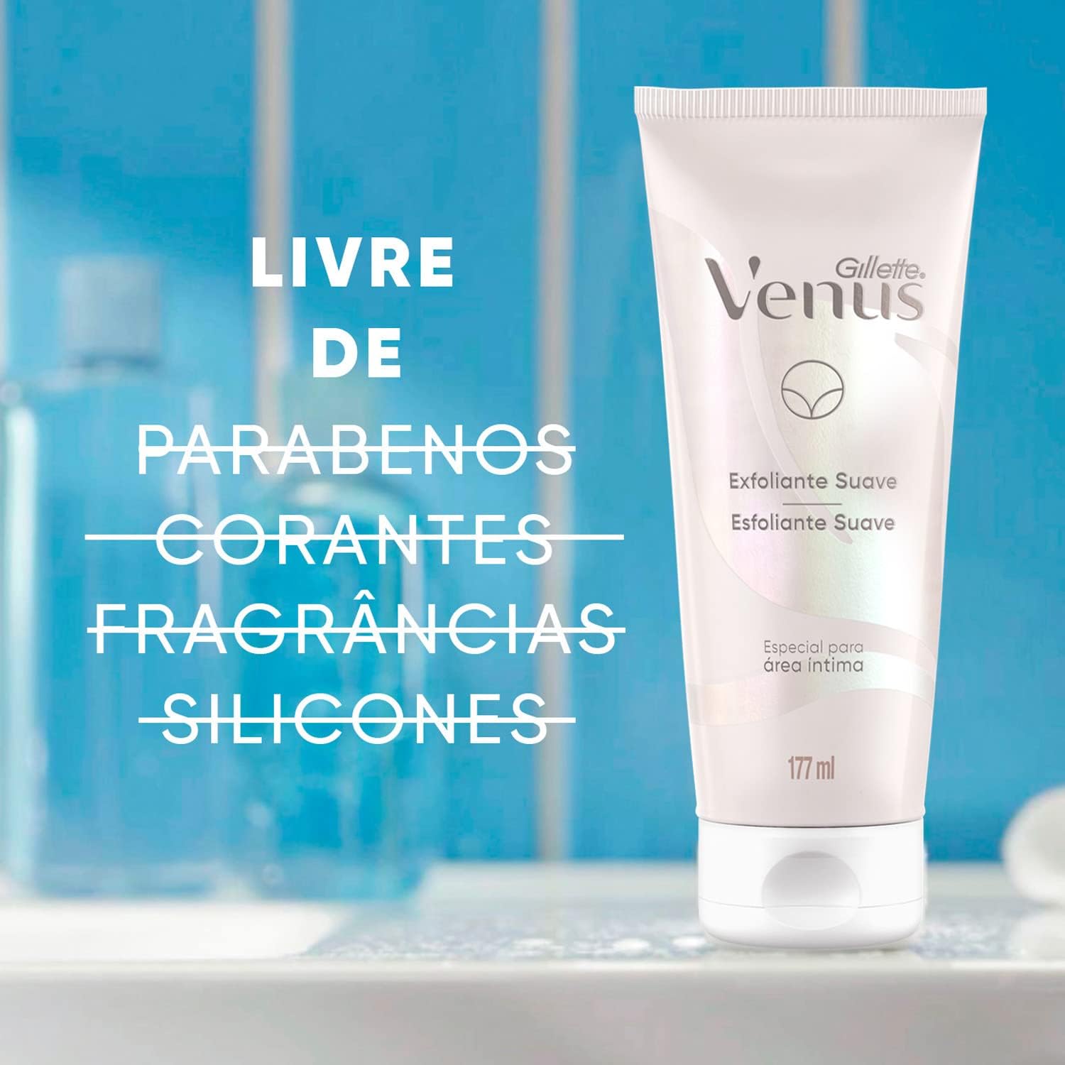 Gillette Venus Esfoliante Suave Especial Para Área Íntima, Protege sua Pele durante Depilação com Lâmina, ph Balanceado, 177 ml - Imagem 5