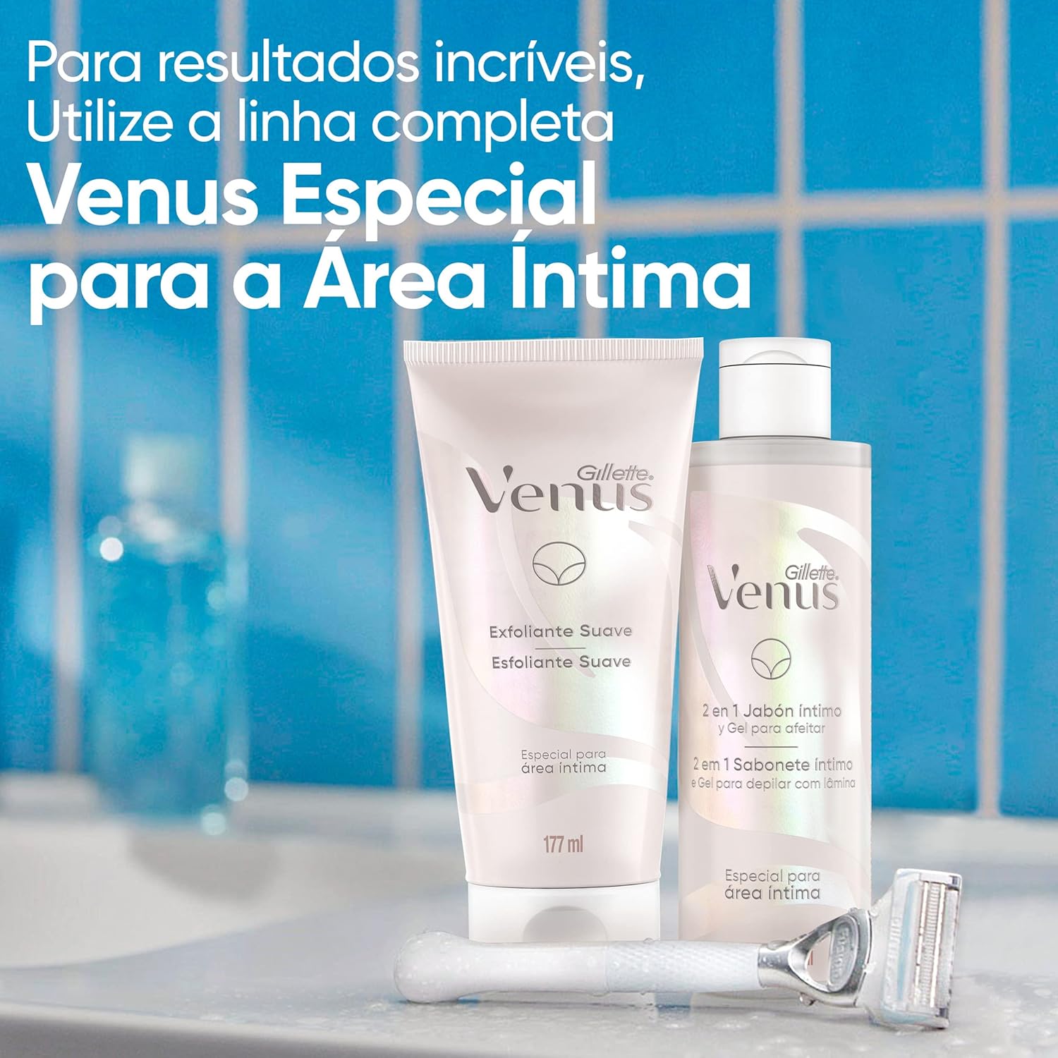 Gillette Venus Esfoliante Suave Especial Para Área Íntima, Protege sua Pele durante Depilação com Lâmina, ph Balanceado, 177 ml - Imagem 6