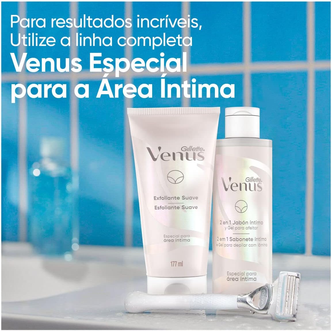 Gillette Venus Esfoliante Suave Especial Para Área Íntima, Protege sua Pele durante Depilação com Lâmina, ph Balanceado, 177 ml - Imagem 8
