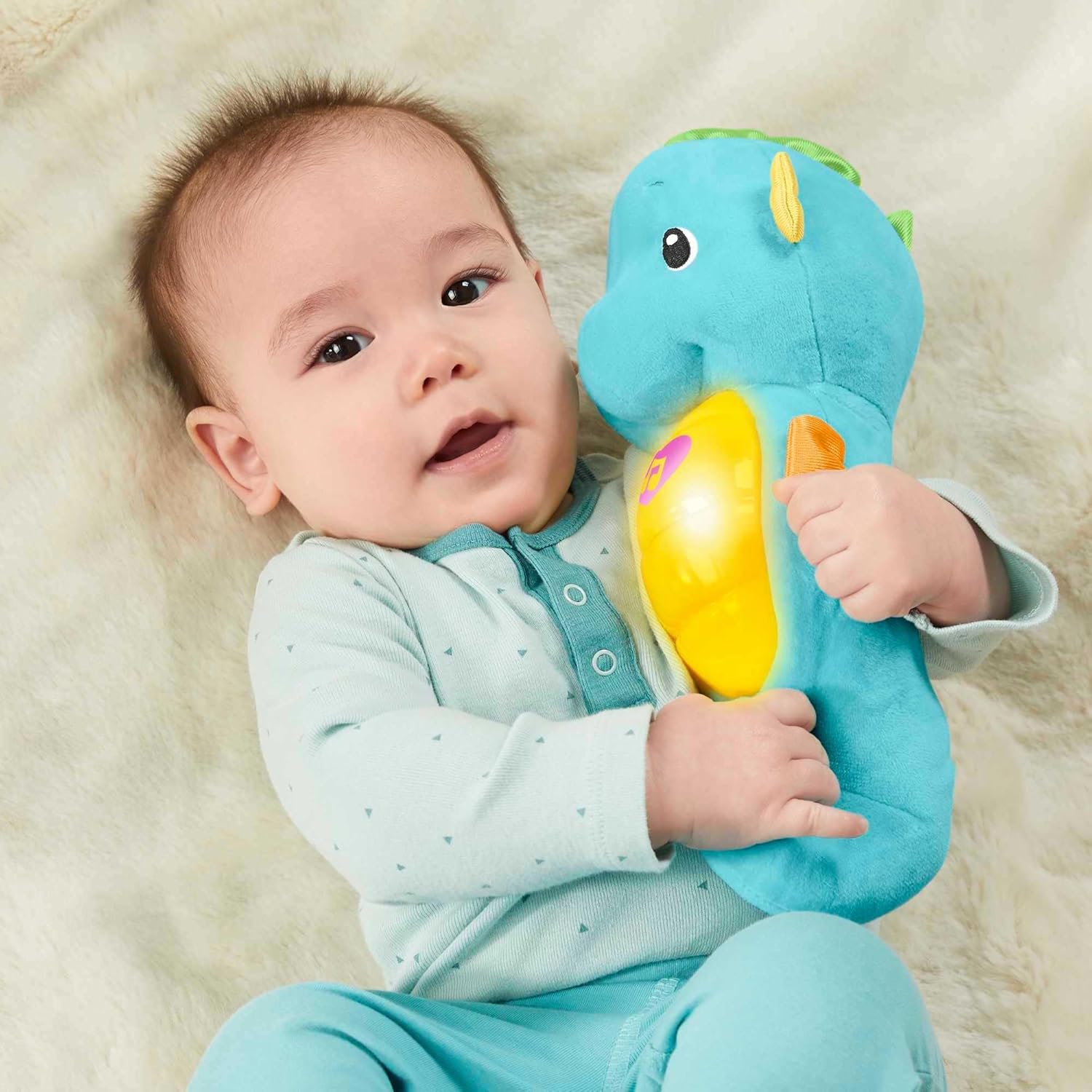 Cavalo Marinho com Luzes Fisher Price, Mattel, Azul - Imagem 2