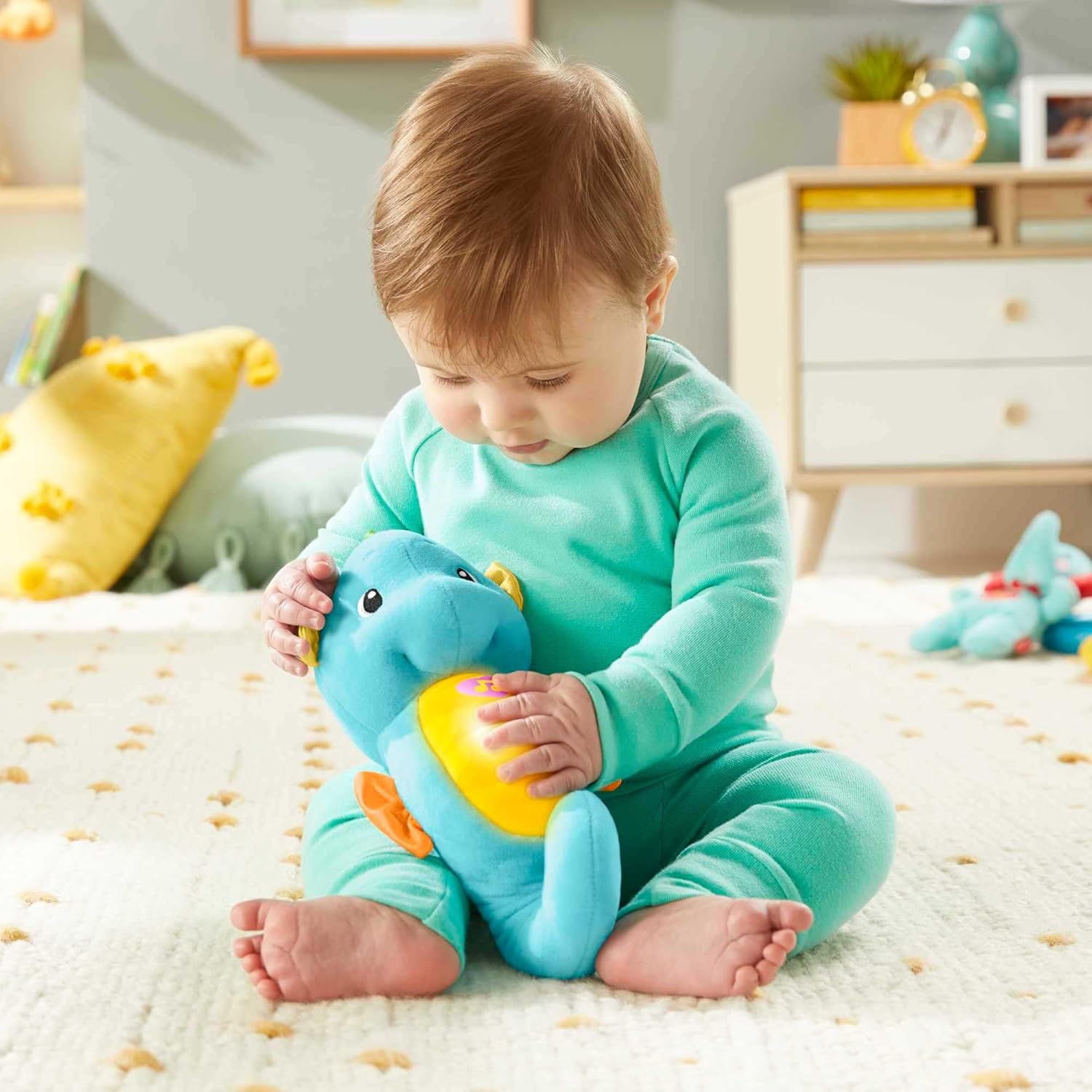 Cavalo Marinho com Luzes Fisher Price, Mattel, Azul - Imagem 3