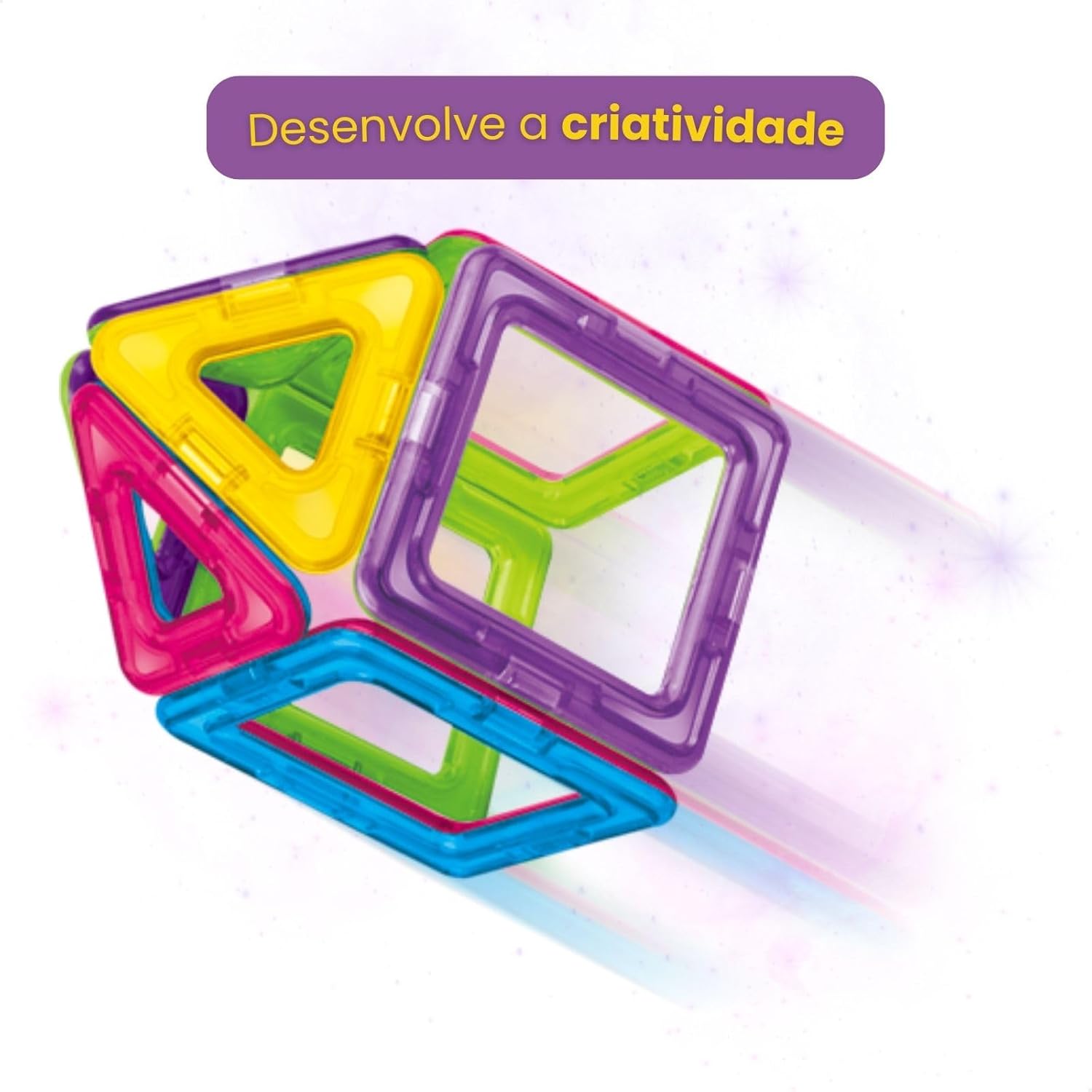 Blocos Magnéticos de Montar Infantil Brinquedo Educativo de Construção 120 Peças - Imagem 4