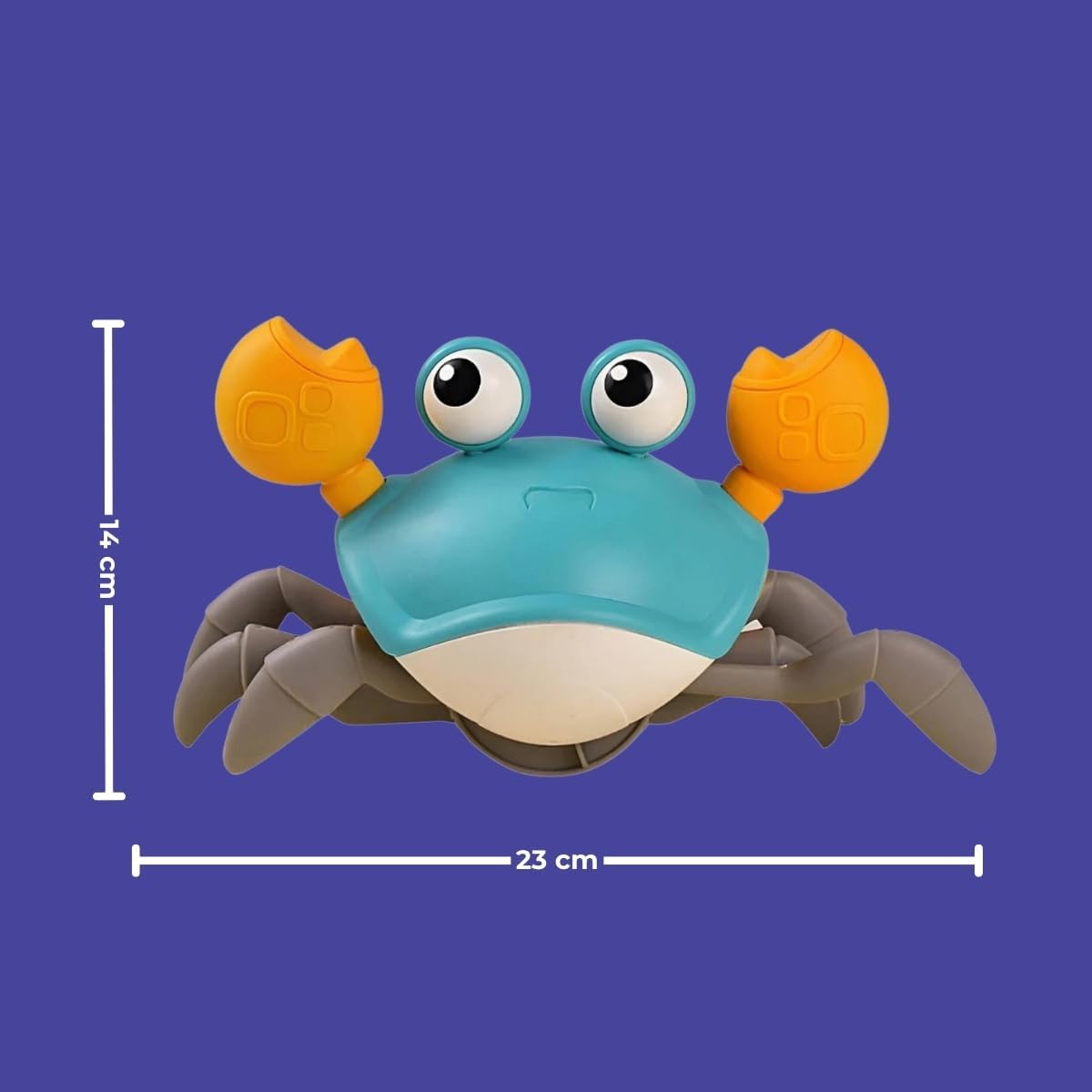 Caranguejo Fujão Brinquedo com Sensor e Interativo para Desenvolvimento Infantil Música Bebê Luzes Som Pilha (Verde) - Imagem 4