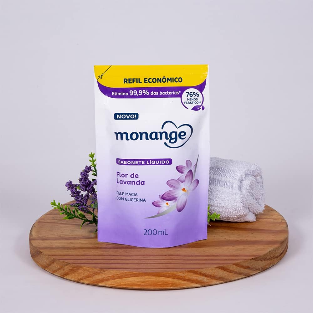Monange Refil Sabonete Líquido Flor de Lavanda 400ml - Imagem 5