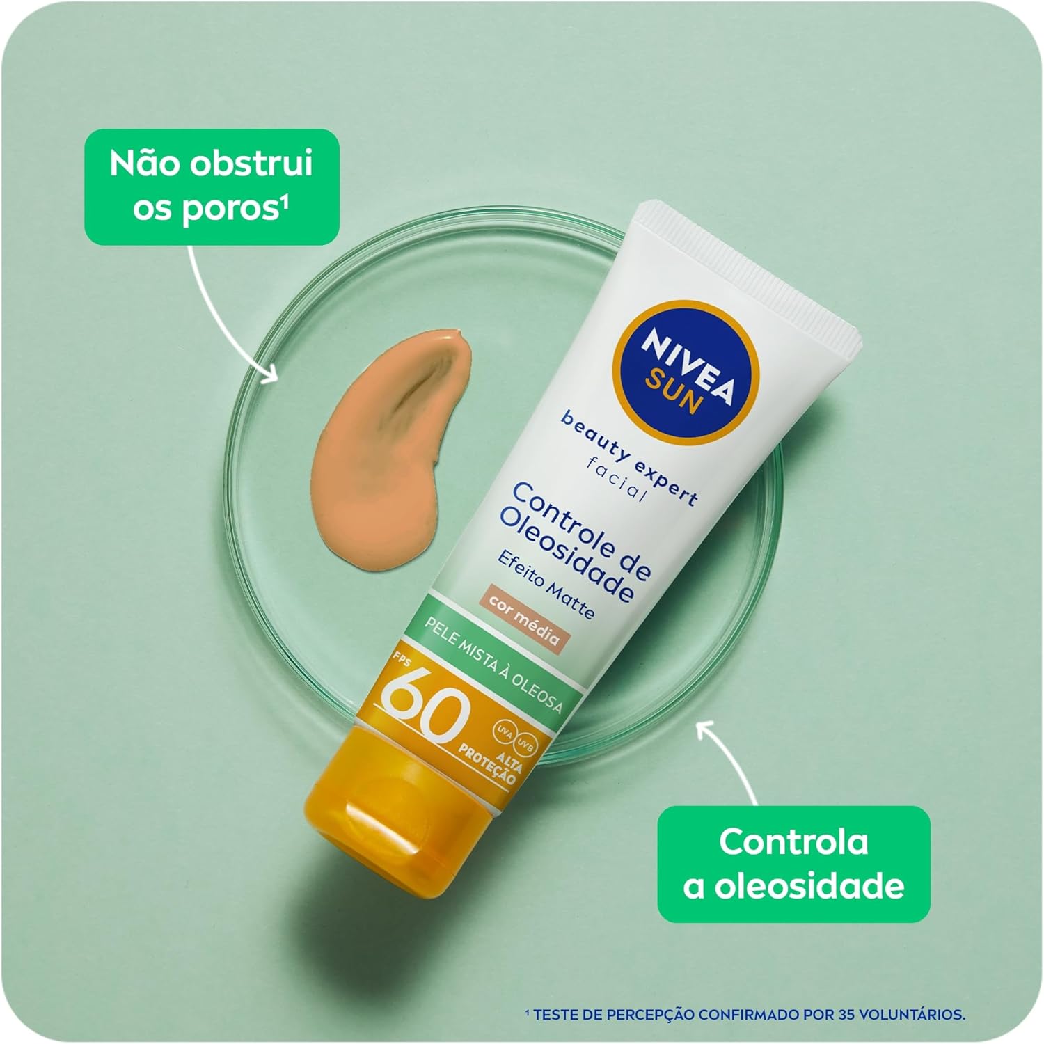 NIVEA SUN Protetor Solar UV Face Controle de Oleosidade Cor Média FPS 60 50ml - Imagem 4