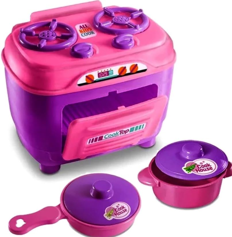 Cozinha Infantil Completa Kit Brinquedo Fogão Criança Panelas + Pratos - Imagem 2