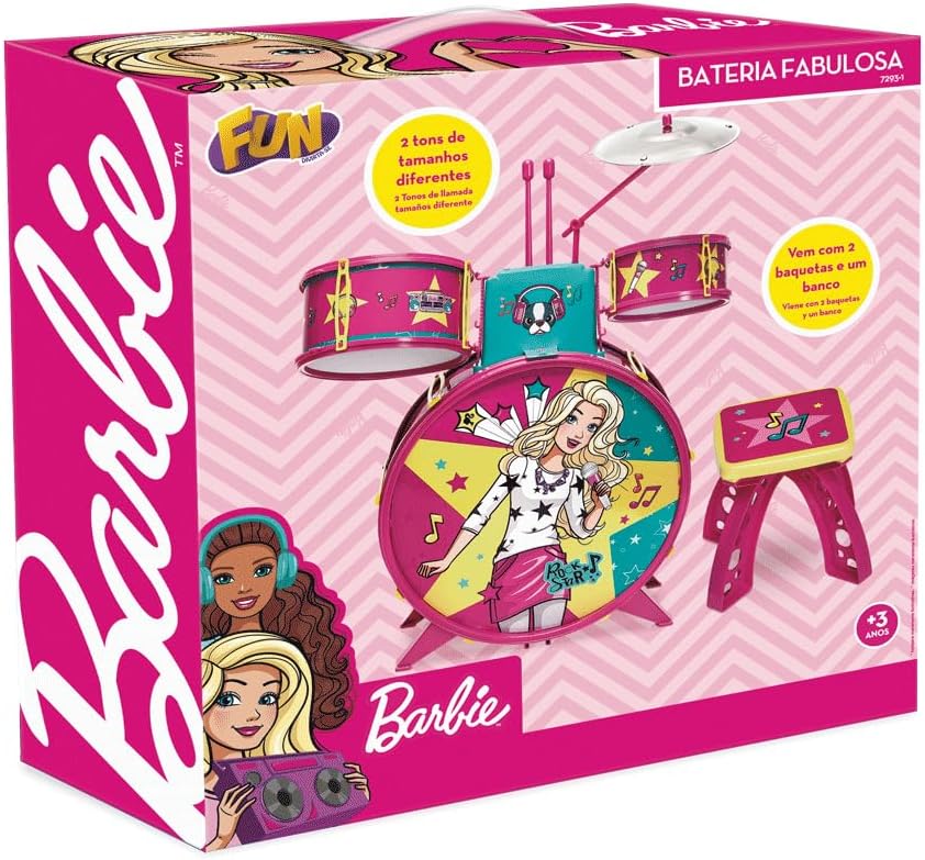 Barbie - Bateria Infantil Fabulosa - Imagem 3