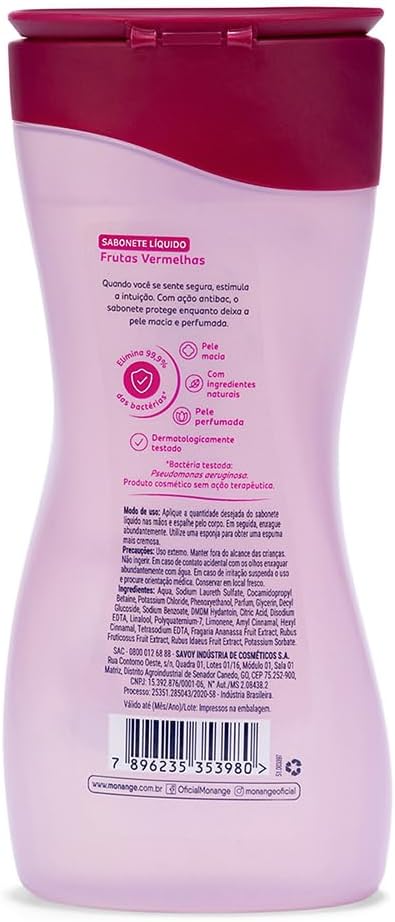 Monange Sabonete Líquido Frutas Vermelhas 240Ml - Imagem 5