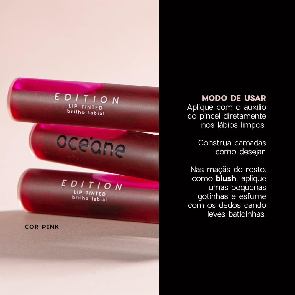 Océane Oceane Brilho Labial Rosa - Lip Tinted Pink Océane Edition 9G - Imagem 3