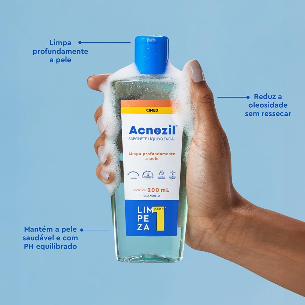 Acnezil Sabonete Líquido Facial 200ml - Imagem 3