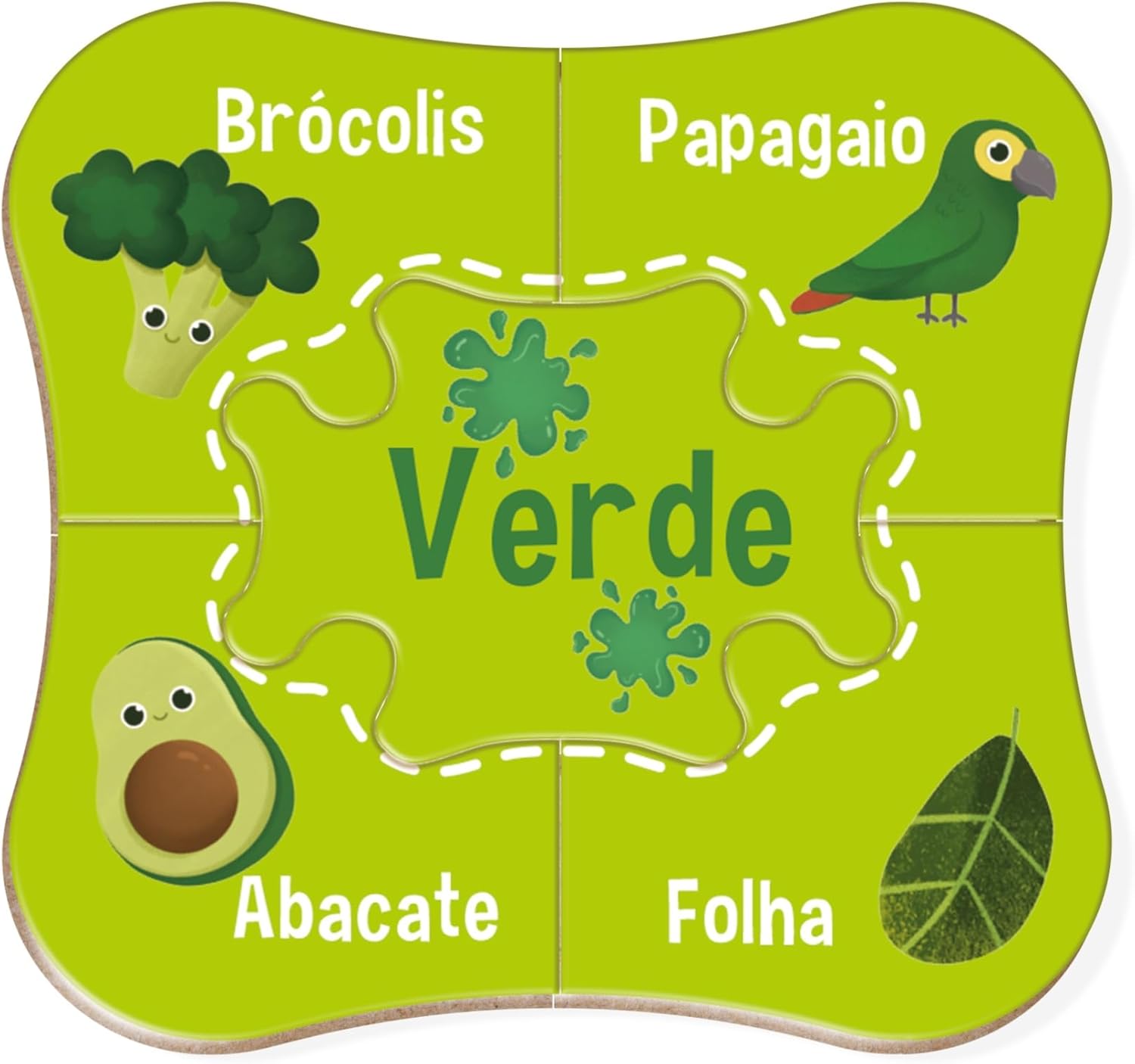 Brincadeira de Criança Quebra-Cabeça Infantil 30 Peças Madeira Associando as Cores - Imagem 4