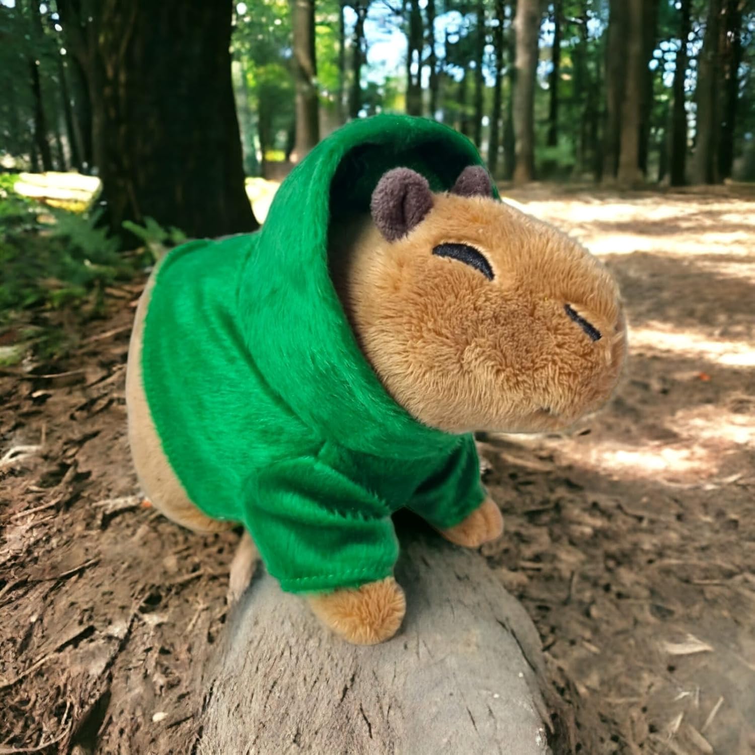 Brinquedos De Pelucia Capivara Fofa Filó C/Capuz Verde - Imagem 7