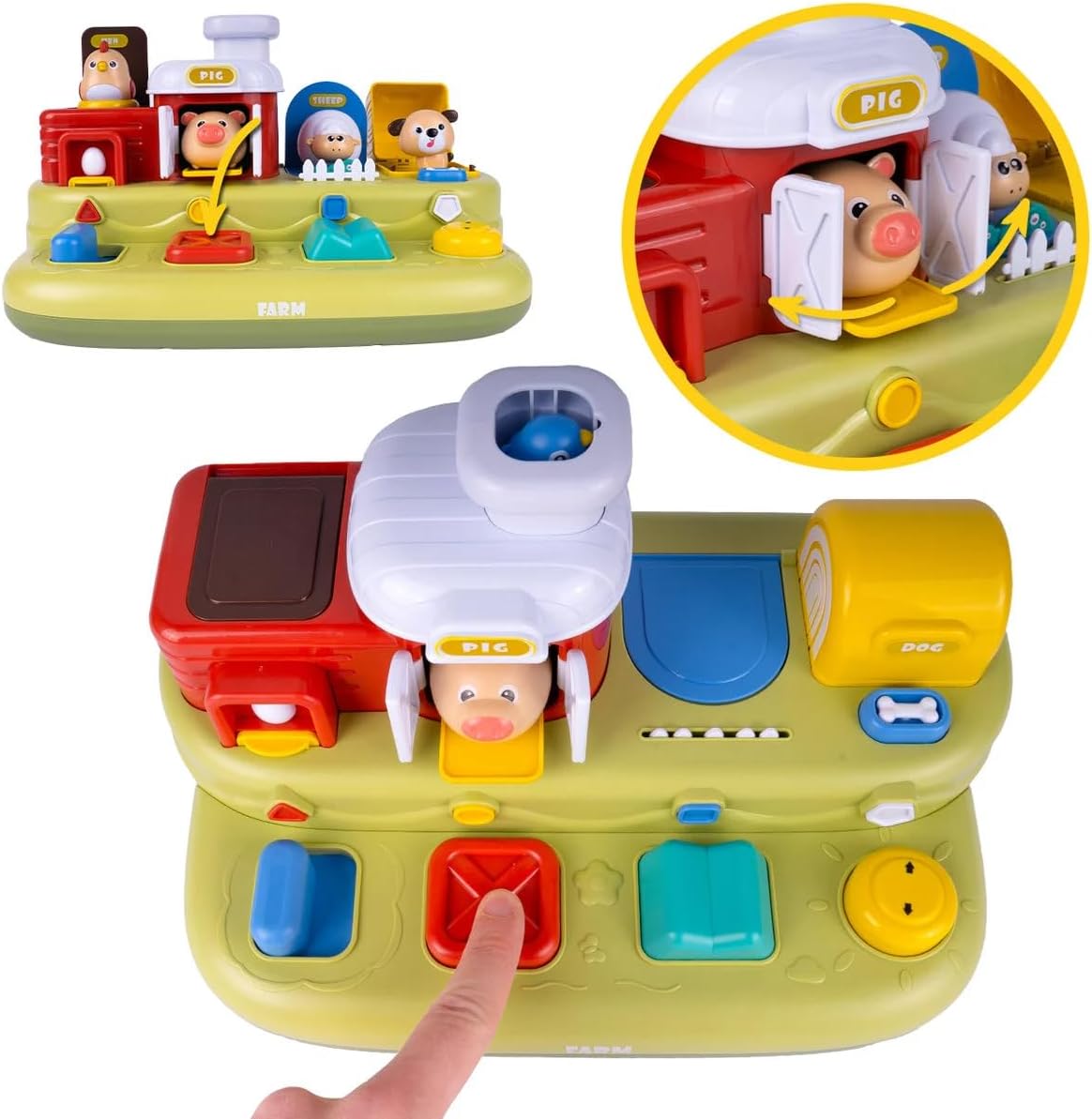 Brinquedo Educativo Interativo Infantil Fazenda Musical Pop Up Montessori Sensorial Desenvolvimento - Imagem 7