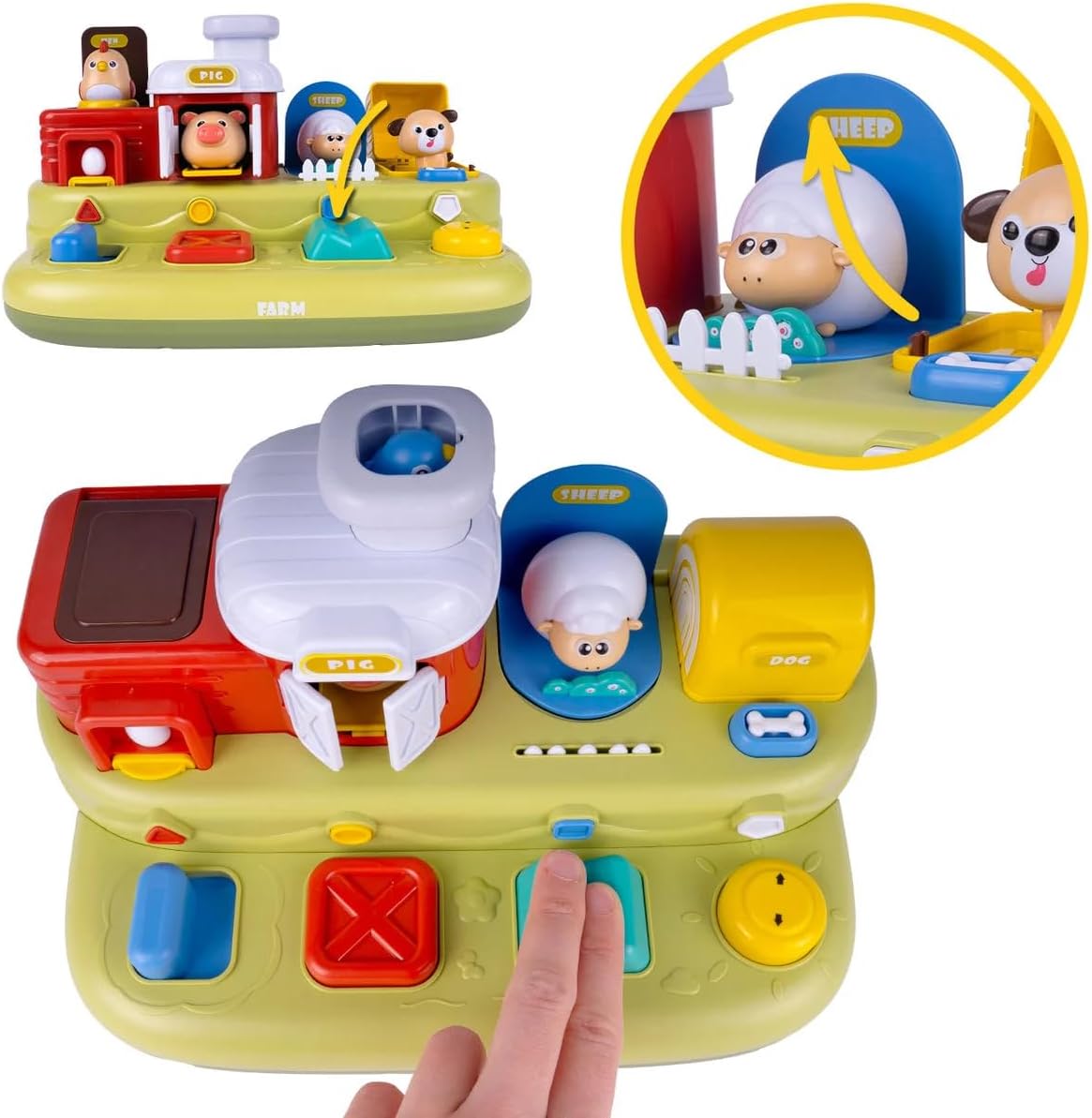 Brinquedo Educativo Interativo Infantil Fazenda Musical Pop Up Montessori Sensorial Desenvolvimento - Imagem 8