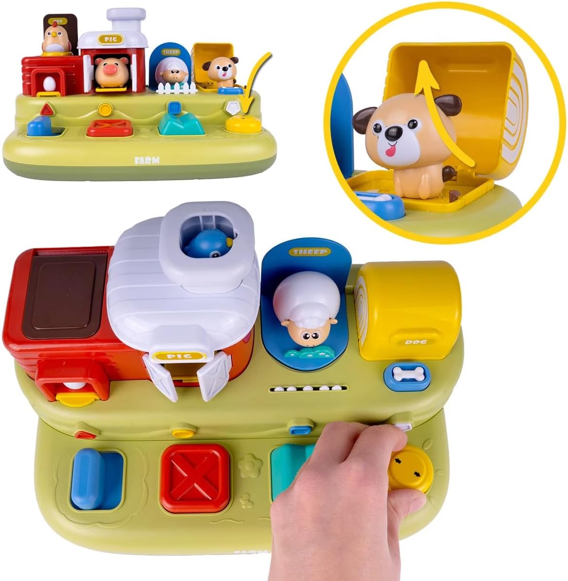 Brinquedo Educativo Interativo Infantil Fazenda Musical Pop Up Montessori Sensorial Desenvolvimento - Imagem 9