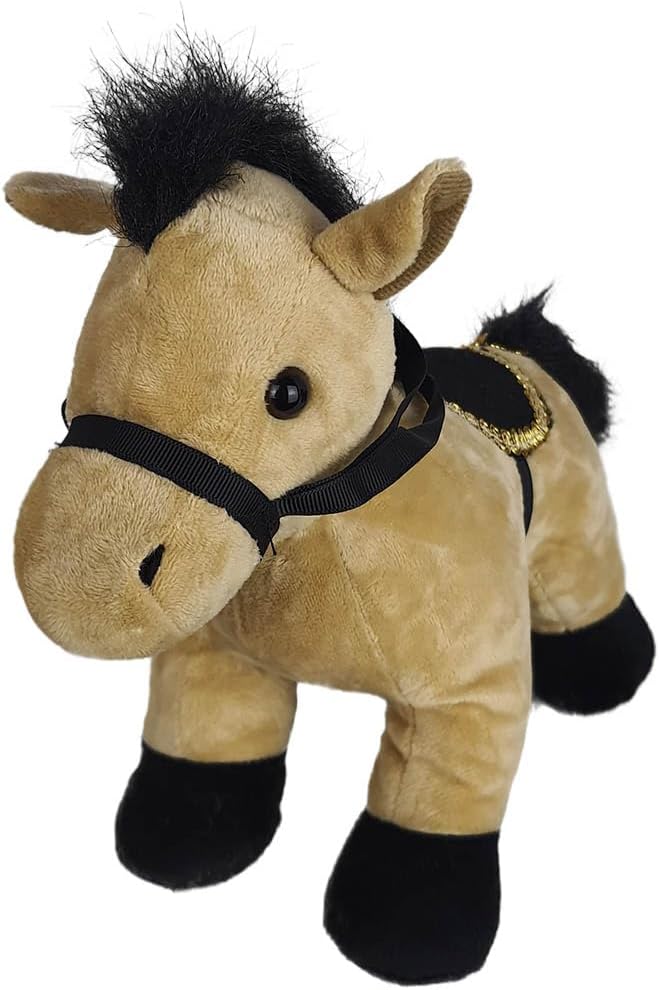 Cavalo de Pelúcia Sela Bege em Pé - Imagem 2